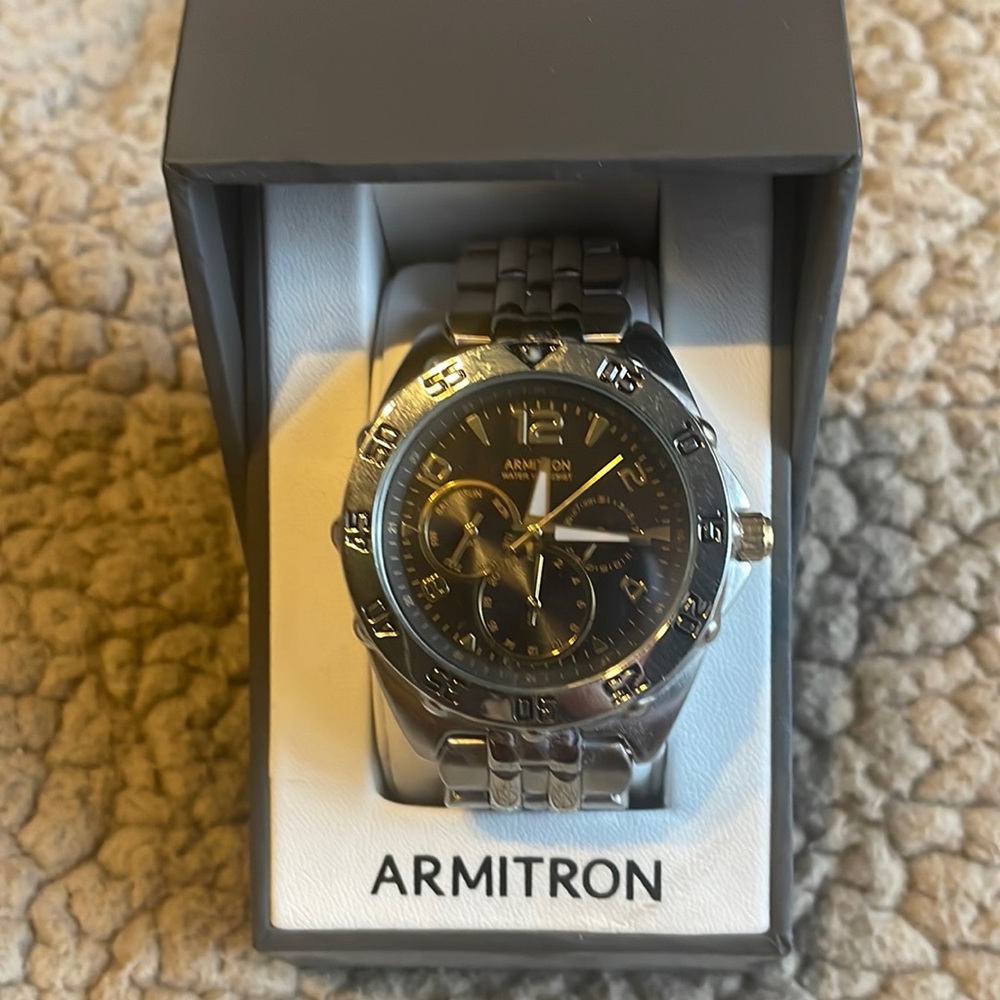Armitron wrist watch.  Never worn.  Still in original box.